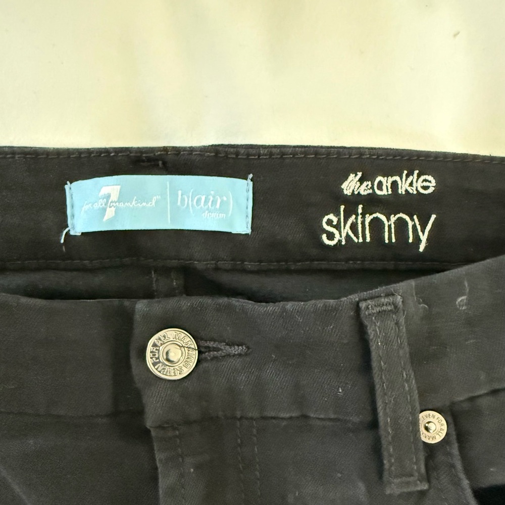 7 For All Mankind B air black ankle skinny jeans